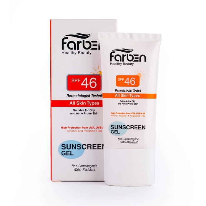 تصویر  ژل ضدآفتاب spf46 فاربن | FARBE  حجم 50 میل