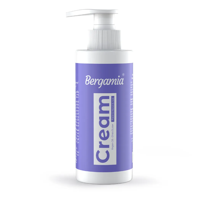 تصویر  کرم دست مرطوب کننده پمپی آرگان برند برگامیا| BERGAMIA حجم 250ml