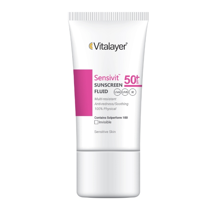 تصویر  فلوئید ضد آفتاب سنسیویت بی رنگ ویتالیر | VITALAYER حجم  50ml