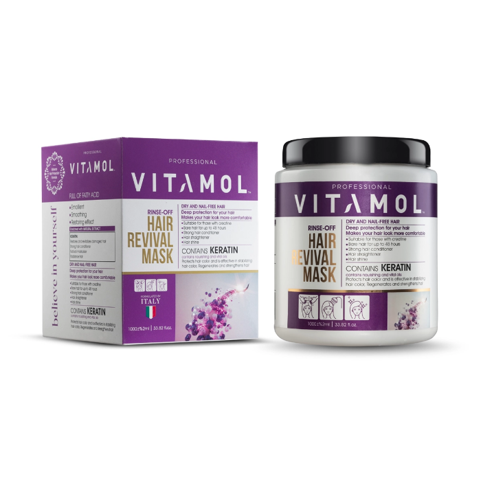 تصویر  ماسک مو 1000 میل داخل حمام کراتین ویتامول | VITAMOL