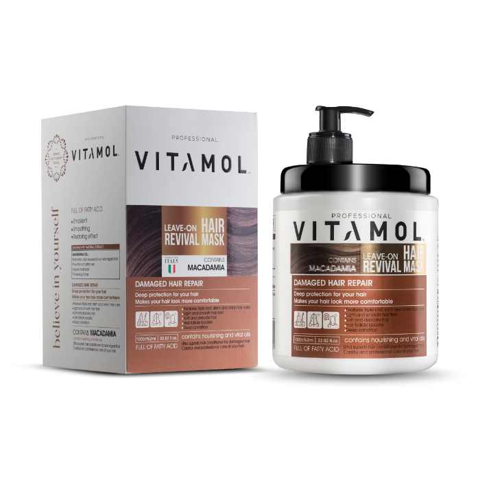 تصویر  ماسک مو 1000 میل خارج حمام ماکادمیا ویتامول | VITAMOL 