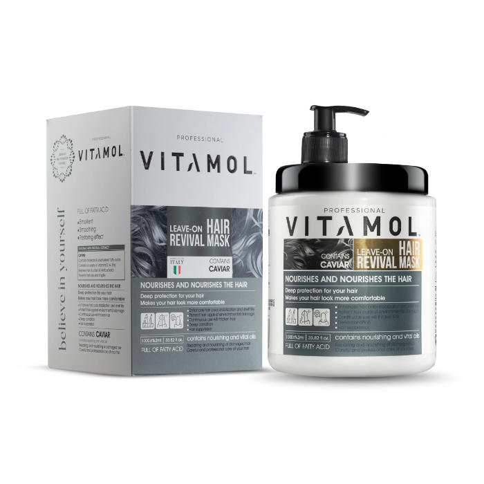تصویر  ماسک مو 1000 میل خارج حمام خاویار ویتامول | VITAMOL 
