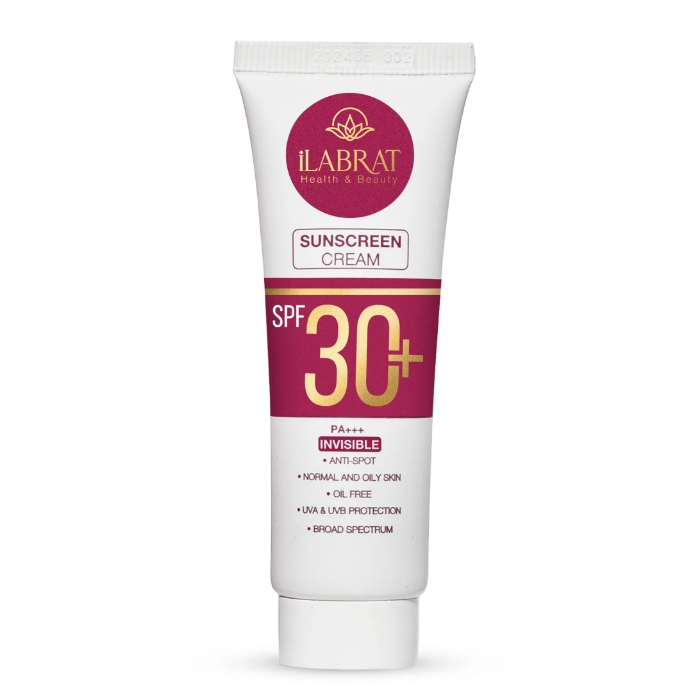 تصویر  کرم ضدآفتاب ضدلک +SPF30 برند ایلابرت| ILABRAT بی رنگ 40 میل