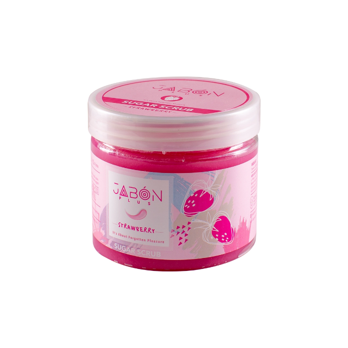تصویر  اسکراب شکری لایه بردار پوست برند ژبن پلاس | JABON PLUS مدل Strawberry وزن 450 گرم