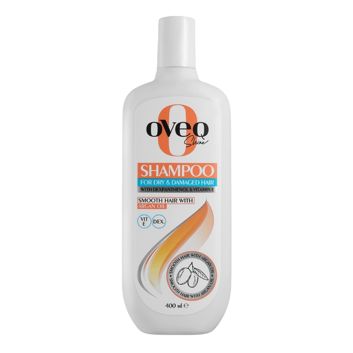 تصویر  شامپو موهای خشک و آسیب دیده حاوی کراتین، رزماری و روغن آرگان اوک شاین | OVEQ SHINE حجم 400 میل