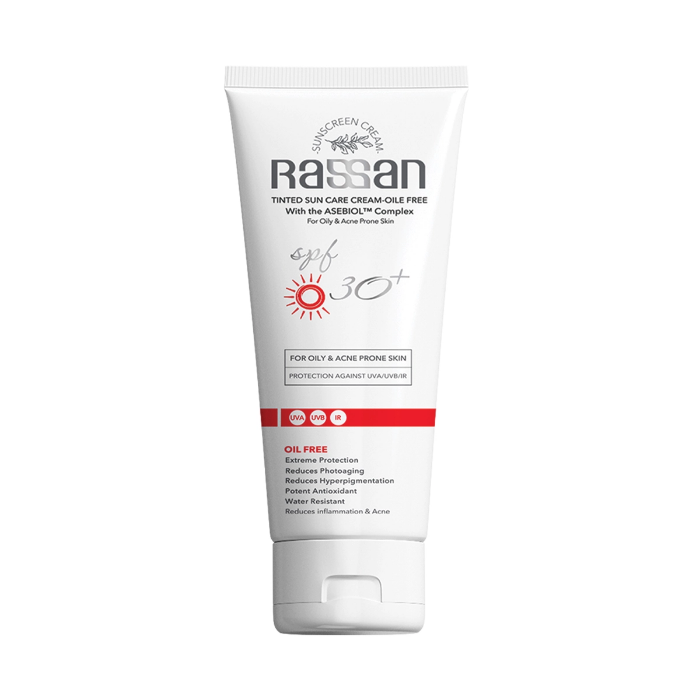 تصویر  کرم ضدآفتاب فاقدچربی رنگی 30 spf برند راسن | RASSAN