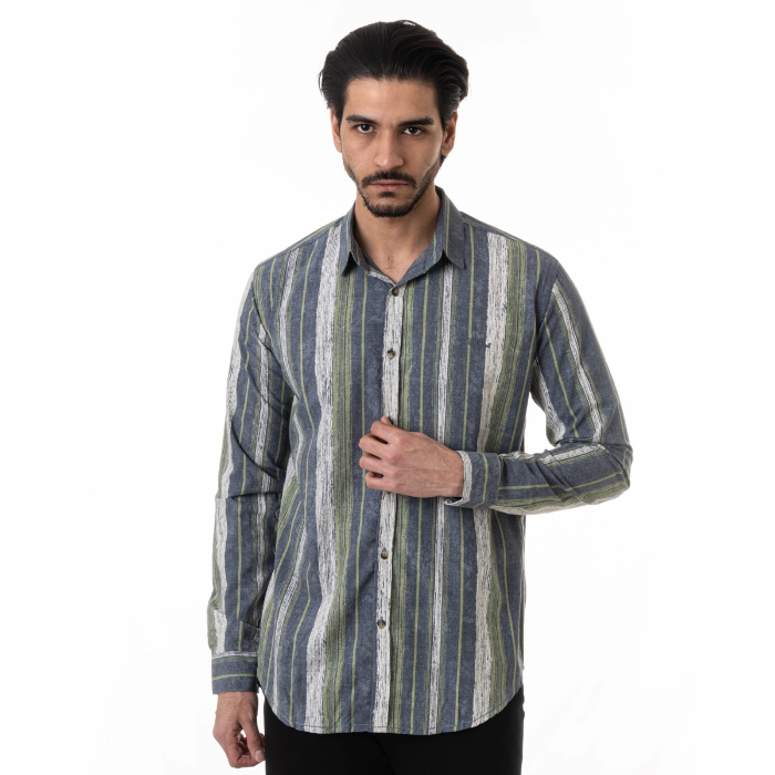تصویر  پیراهن چهارخانه آستین بلند راه راه برند والیانت استایل | VALIANT  STYLE کد PAH201204