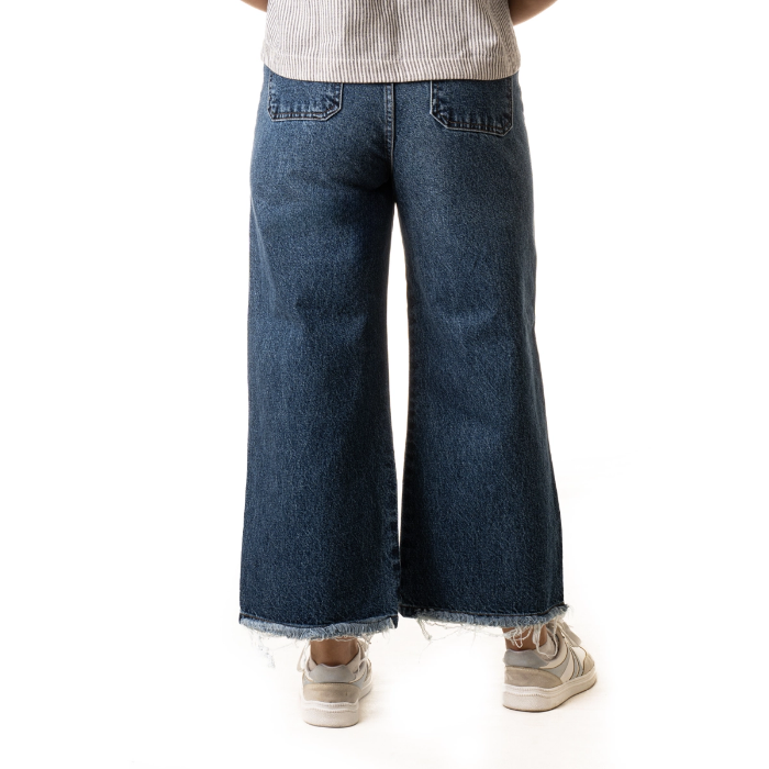 تصویر  شلوار جین  رویال جین | ROYAL JEANمدل واید لگ دمپا زاپ کمر ساده