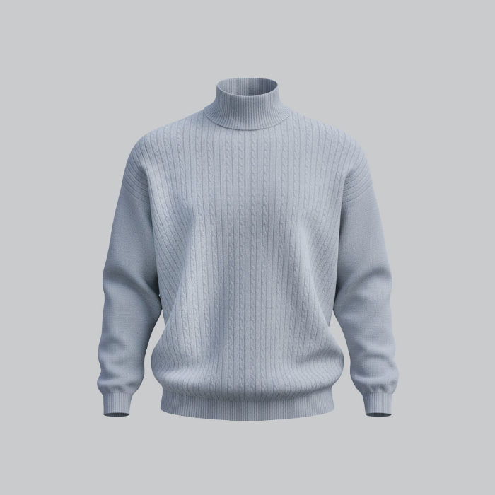 تصویر  بافت یقه اسکی مردانه طرح دار برند HMG