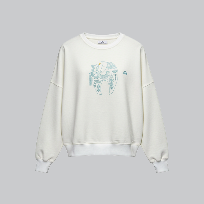 تصویر  سوییشرت کراپ برند آلیوا | ALIVA آستین بلند- طرح صلح