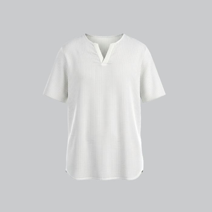 تصویر  پیراهن یقه کوبایی آستین کوتاه راه دار مردانه آر ان اس | RNS