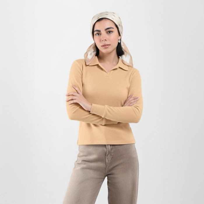 تصویر  بلوز زنانه یقه مردانه بهبود (جنس فانریپ) | Behboud