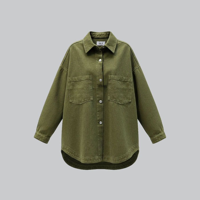 کت کتان ضخیم زمستانی زنانه اسکای جین