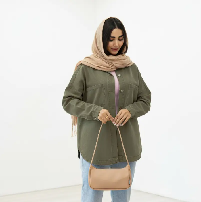 کت کتان ضخیم زمستانی زنانه اسکای جین