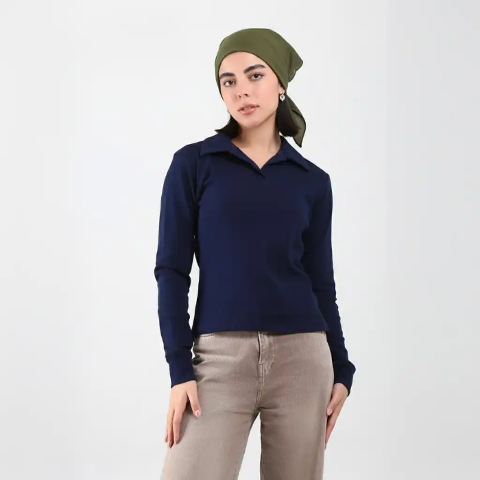 تصویر  بلوز زنانه یقه مردانه بهبود (جنس فانریپ) | Behboud