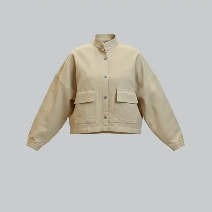 خرید کت کتان براش خورده زنانه نیم‌تنه رز جین