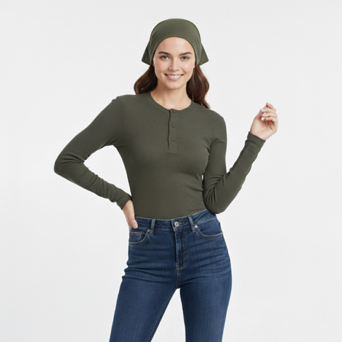 تصویر  بلوز زنانه گپ دکمه‌دار بهبود | Behboud