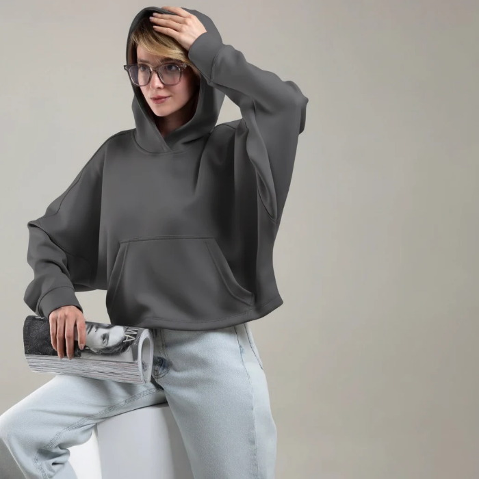 تصویر  هودی زنانه کراپ (نیم‌تنه) بهبود | Behboud
