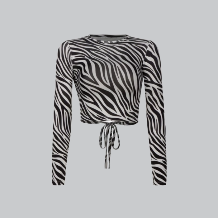 تصویر  نیم تنه زنانه پپا مدل گورخری | peppa 🦓