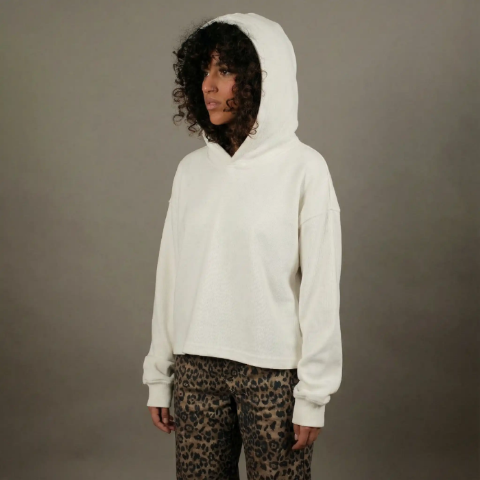 تصویر  هودی کراپ زنانه وصله | vasleh